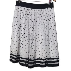 White House Black Market Full Polka Dot Skirt - Black & White